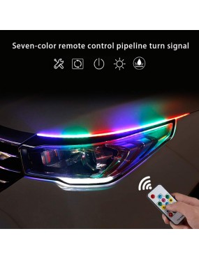 Acube mart Car/bike Headlight Daytime, car/bike wheel alloy light Running Strip Light RGB Flexible Indicator Lights for Cars & Bikes with Wireless Remote Controller (60 cm, Set of 2 Pieces)