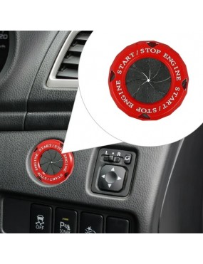 Acube Mart 1pcs Car Push Start Button Cover Spin Ignition Cap  Black Red