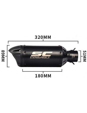 Acube Mart SC project exhaust wuth muffler cap (black) universal for all bike