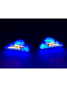 Acube mart Universal Triangle thunder Flush Mount LED with drl Turn Signals Blinker, color yellow ,blue  2pc