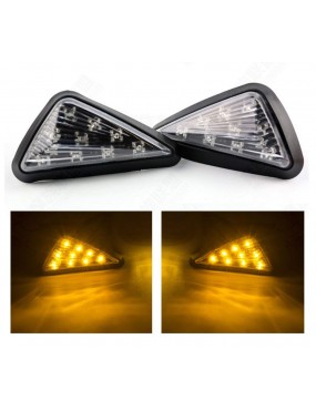 Acube mart Universal Triangle Flush Mount LED Turn Signals Blinker, Smoky colour 2pc