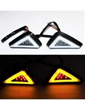 Acube mart Universal Triangle Flush Mount LED indicator with drl 2pc (yellow/red)