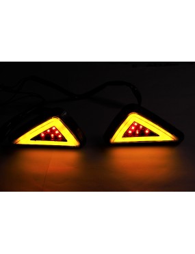 Acube mart Universal Triangle Flush Mount LED indicator with drl 2pc (yellow/red)