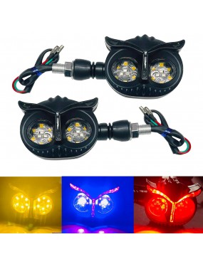 Acube Mart Owl ullu Shape Running Indicator Blinker Bright LED Universal For All Bike Models Indicator Light, Brake Light Motorbike LED set of 2 (2)