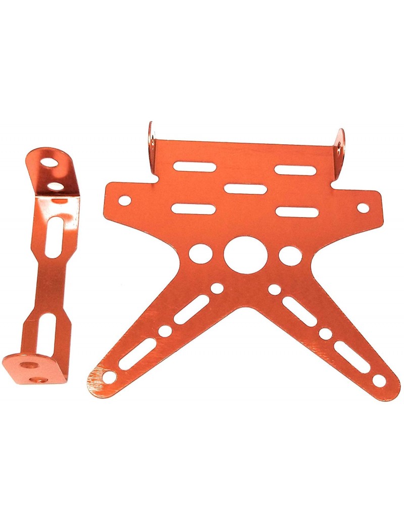 Acube Mart Motorcycle Bike Number License Plate Adjustable Aluminum Alloy Holder Mount Bracket (orange)